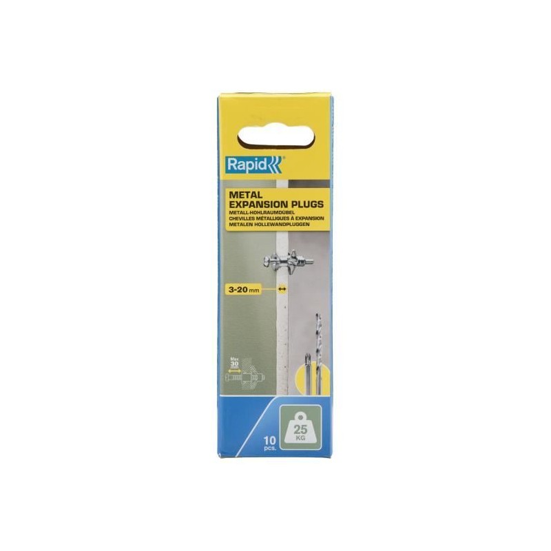 Chevilles a expansion métal pour cloison plâtre - RAPID - Ø8 - 3-20 Chevilles a expansion métal pour cloison plâtre - RAPID - Ø8 - 3-20