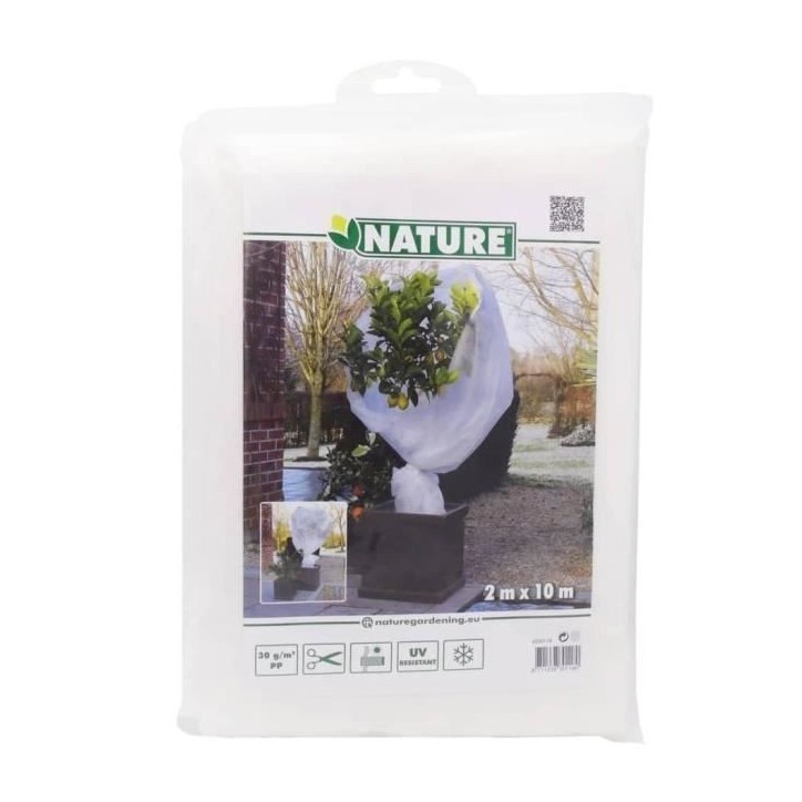Nature Couverture en polaire d'hiver 30 g/m² Blanc 2x10 m
