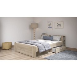 Demeyere - Lit adulte 160 x 200 cm - Chene Kronberg - Oxygene
