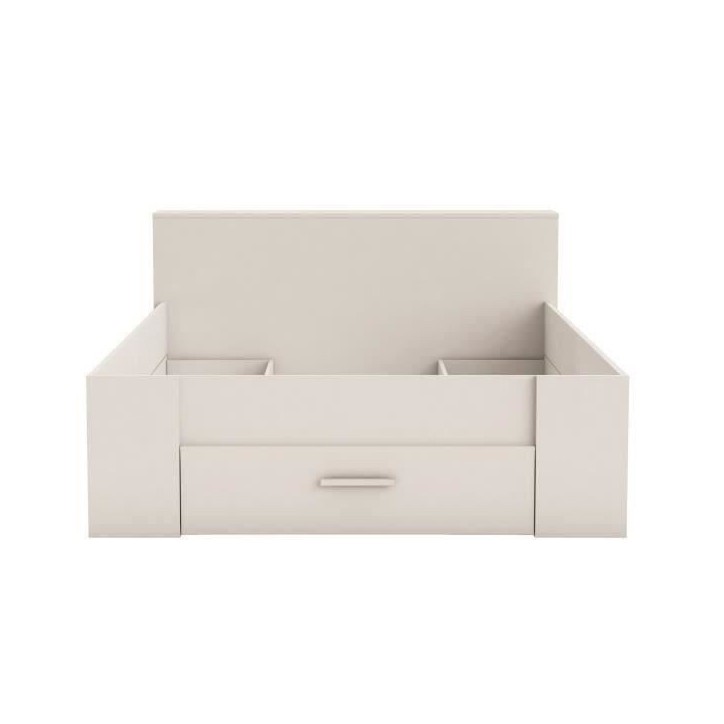 DEMEYERE Oxygene Lit adulte contemporain blanc mat - l 140 x L 190 cm DEMEYERE Oxygene Lit adulte contemporain blanc mat - l 140 x L 190 cm