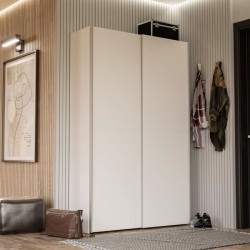 Armoire 2 portes coulissantes multifonction - Blanc mat - L120 x P41,6