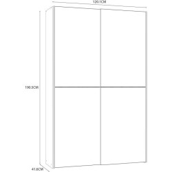 Armoire 2 portes coulissantes multifonction - Blanc mat - L120 x P41,6