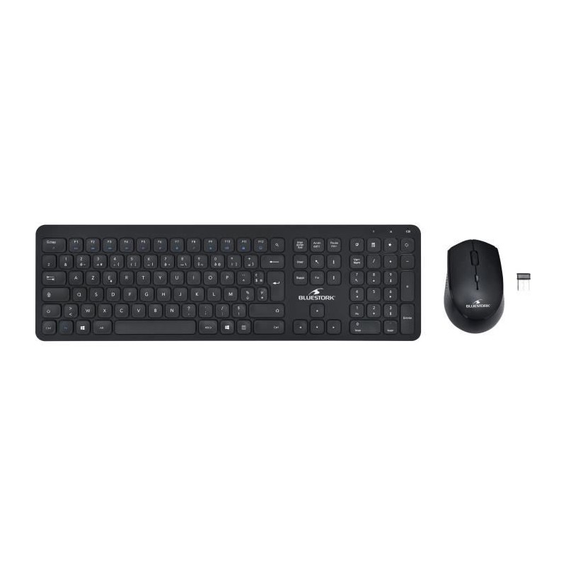 Pack Clavier Souris - BLUESTORK - PACK EASY SLIM - Sans Fil - Noir Pack Clavier Souris - BLUESTORK - PACK EASY SLIM - Sans Fil - Noir