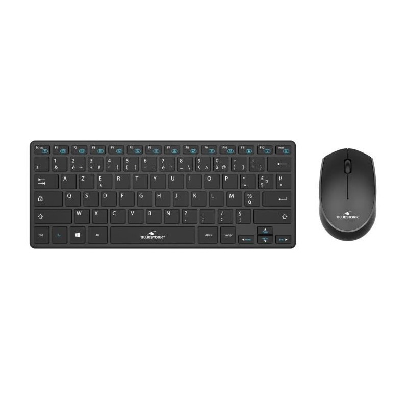 Pack Clavier Souris - BLUESTORK - PACK MINI - Sans Fil - Compact - Noi Pack Clavier Souris - BLUESTORK - PACK MINI - Sans Fil - Compact - Noi
