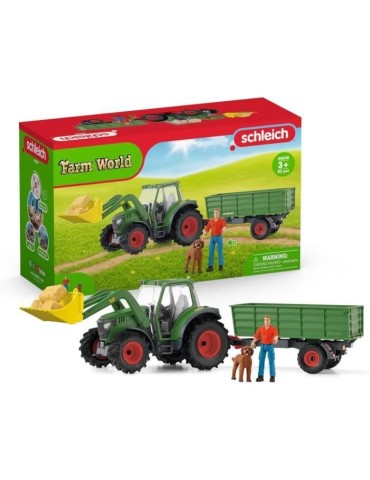 Tracteur et remorque, pour enfants des 3 ans, 50 pieces - schleich 42608 FARM WORLD