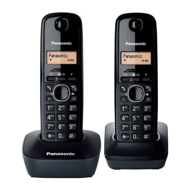 Panasonic KX-TG1612FRH | Téléphone Numérique Sans Fil, Base + 2 Com Panasonic KX-TG1612FRH | Téléphone Numérique Sans Fil, Base + 2 Com