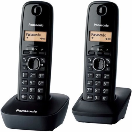 Panasonic KX-TG1612FRH | Téléphone Numérique Sans Fil, Base + 2 Combinés, ID Appelant, Batterie Longue Durée, LCD, Rappel