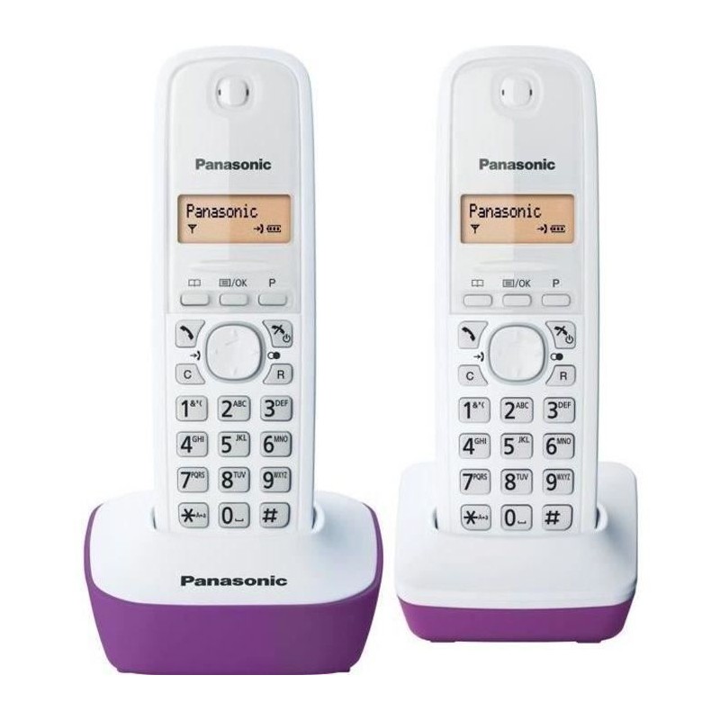 Panasonic KX-TG1612FRF | Téléphone Duo sans fil DECT sans répondeur Panasonic KX-TG1612FRF | Téléphone Duo sans fil DECT sans répondeur