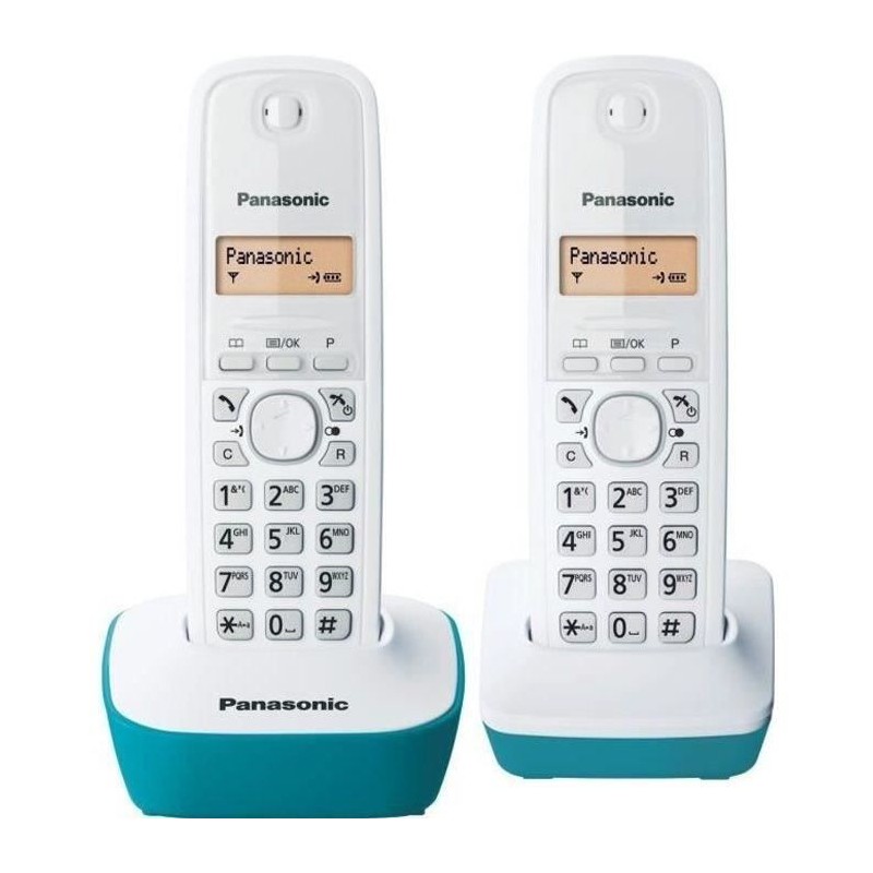 Panasonic KX-TG1612FRC | Téléphone Duo sans fil DECT sans répondeur Panasonic KX-TG1612FRC | Téléphone Duo sans fil DECT sans répondeur