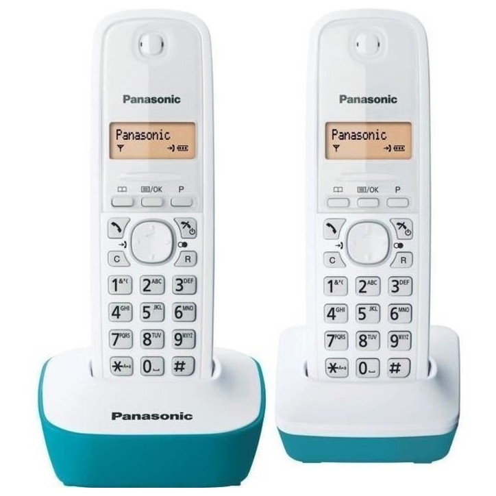 Panasonic KX-TG1612FRC | Téléphone Duo sans fil DECT sans répondeur, Bleu Panasonic KX-TG1612FRC | Téléphone Duo sans fil DECT sans répondeur, Bleu