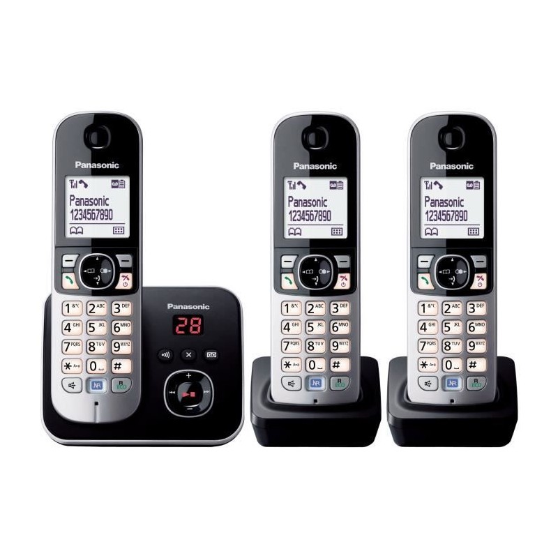 PANASONIC - KXTG6823 - Téléphone sans fil trio - Fonction réduction PANASONIC - KXTG6823 - Téléphone sans fil trio - Fonction réduction