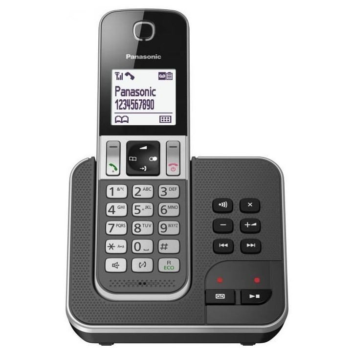 Panasonic KX-TGD320FRG Téléphone sans Fil Répondeur, Base et Combiné, Mains Libres, Identification de l'Appelant Panasonic KX-TGD320FRG Téléphone sans Fil Répondeur, Base et Combiné, Mains Libres, Identification de l'Appelant