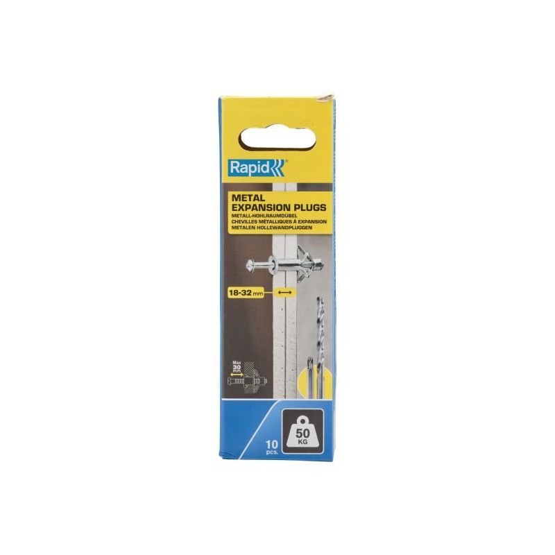 Chevilles a expansion métal pour cloison plâtre - RAPID - Ø13 - 18- Chevilles a expansion métal pour cloison plâtre - RAPID - Ø13 - 18-