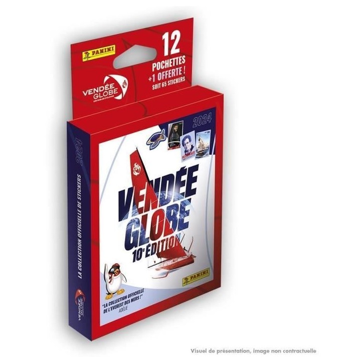 PANINI Vendée Globe Stickers et album, Blister 12 pochettes + 1 offerte soit 65 stickers
