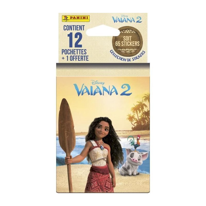 Blister - PANINI - Vaiana 2 - 12 pochettes - 1 offerte - 65 stickers Blister - PANINI - Vaiana 2 - 12 pochettes - 1 offerte - 65 stickers