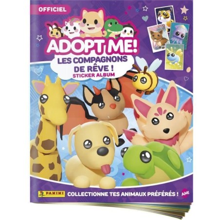 Pack de démarrage - PANINI - Adopt Me! Roblox - Album + 2 pochettes - 1 carte édition limitée - 10 stickers