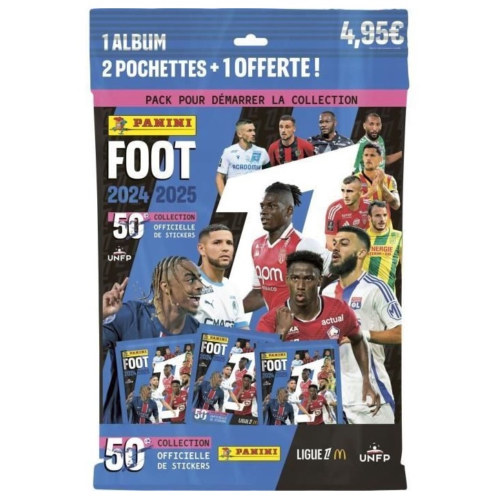 Starter Pack - PANINI - Foot Ligue 1 2024-2025 - McDonald's - Album - 2 pochettes - 1 offerte Starter Pack - PANINI - Foot Ligue 1 2024-2025 - McDonald's - Album - 2 pochettes - 1 offerte