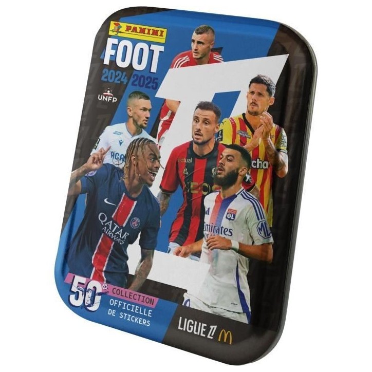 Boîte métal - PANINI - Foot Ligue 1 2024-2025 - McDonald's - 12 pochettes - 84 stickers Boîte métal - PANINI - Foot Ligue 1 2024-2025 - McDonald's - 12 pochettes - 84 stickers