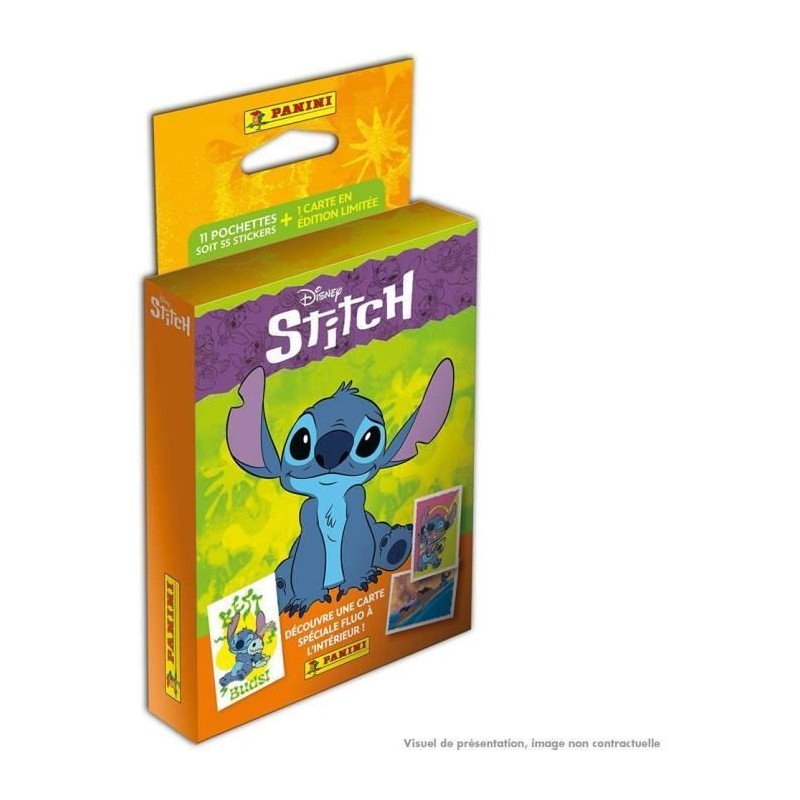 Blister - PANINI - Stitch - 11 pochettes - 55 stickers Blister - PANINI - Stitch - 11 pochettes - 55 stickers