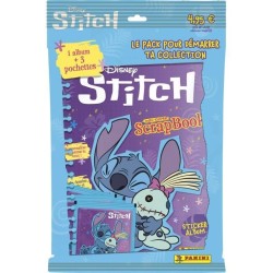 Album + 3 pochettes - PANINI - STITCH 2 - MON SUPER SCRAPBOOK - 15 sti