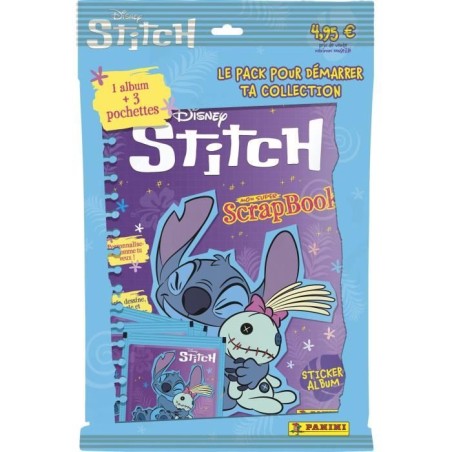 Album + 3 pochettes - PANINI - STITCH 2 - MON SUPER SCRAPBOOK - 15 sti