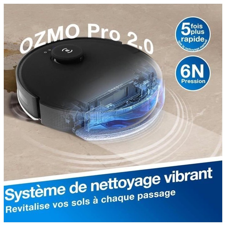 ECOVACS Aspirateur Robot DEEBOT N20 Pro Plus, Robot Aspirateur Laveur 8000Pa avec vidange Automatique poussire, Batterie 300 Min ECOVACS Aspirateur Robot DEEBOT N20 Pro Plus, Robot Aspirateur Laveur 8000Pa avec vidange Automatique poussire, Batterie 300 Min