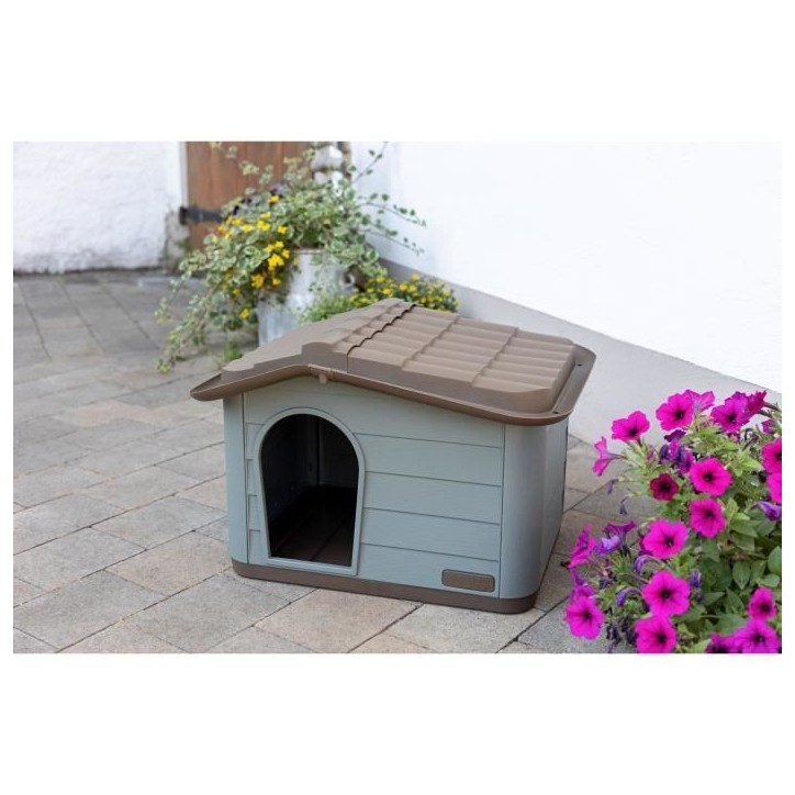 KERBL - Maison extérieure pour chats - 60 x 51 x 41 cm - Gris et marron - Plastique