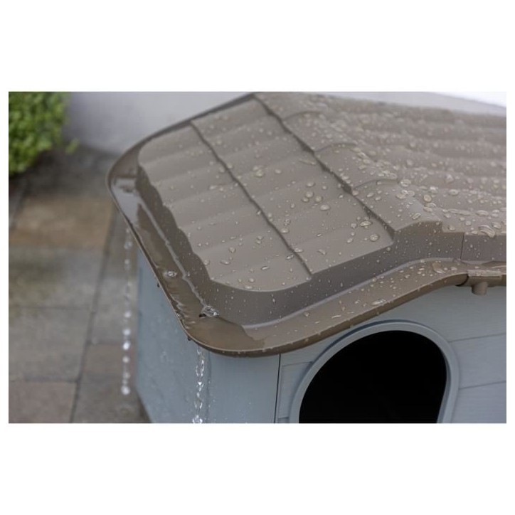 KERBL - Maison extérieure pour chats - 60 x 51 x 41 cm - Gris et marron - Plastique