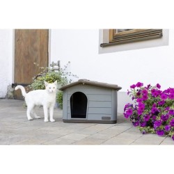 KERBL - Maison extérieure pour chats - 60 x 51 x 41 cm - Gris et