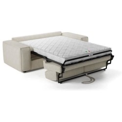 Canapé convertible express en velours côtelé - matelas 14cm - PAOLA