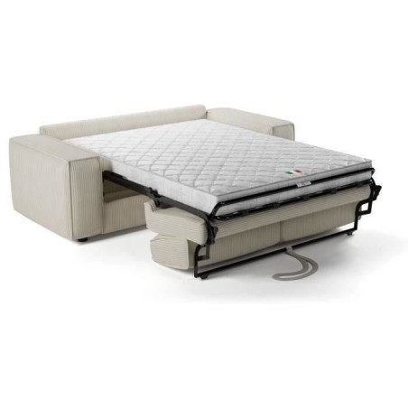 Canapé convertible express en velours côtelé - matelas 14cm - PAOLA