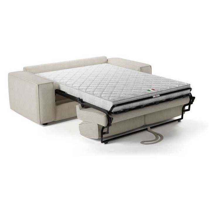 Canapé convertible express en velours côtelé - matelas 14cm - PAOLA - 210 x 100 x 87 cm Canapé convertible express en velours côtelé - matelas 14cm - PAOLA - 210 x 100 x 87 cm