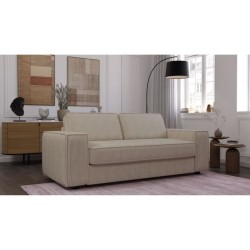 Canapé convertible express en velours côtelé - matelas 14cm - PAOLA