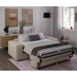 Canapé convertible express en velours côtelé - matelas 14cm - PAOLA