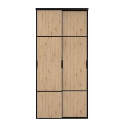 Portes de placard - Coulissantes - PARISOT - Chene et noir - L.120 x H