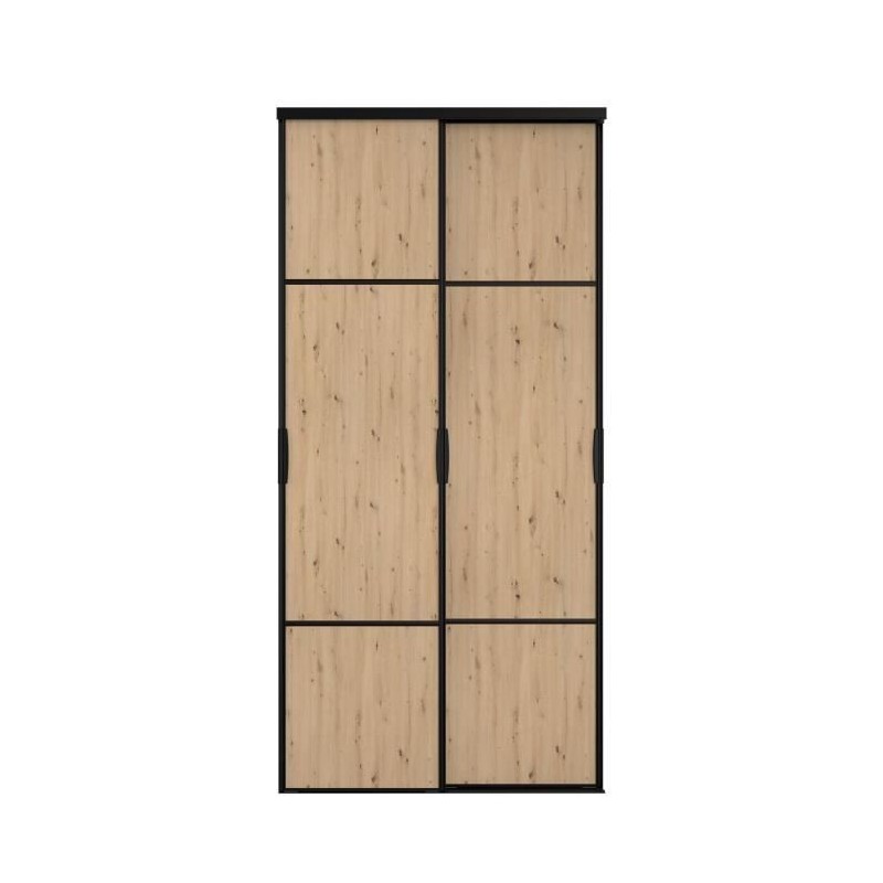 Portes de placard - Coulissantes - PARISOT - Chene et noir - L.120 x H Portes de placard - Coulissantes - PARISOT - Chene et noir - L.120 x H