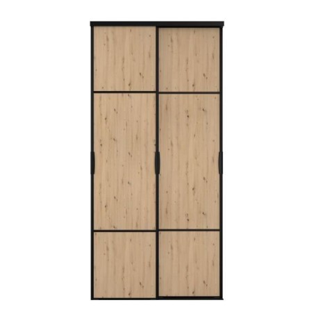 Portes de placard - Coulissantes - PARISOT - Chene et noir - L.120 x H