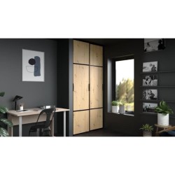 Portes de placard - Coulissantes - PARISOT - Chene et noir - L.120 x H