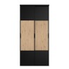 Portes de placard - Coulissantes - PARISOT - Chene et noir - L.120 x H