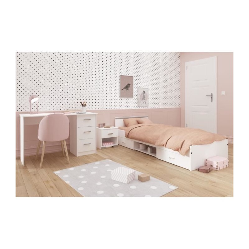Chambre complete enfant 3 pieces ZODIAC - Lit + chevet + bureau - Déc Chambre complete enfant 3 pieces ZODIAC - Lit + chevet + bureau - Déc