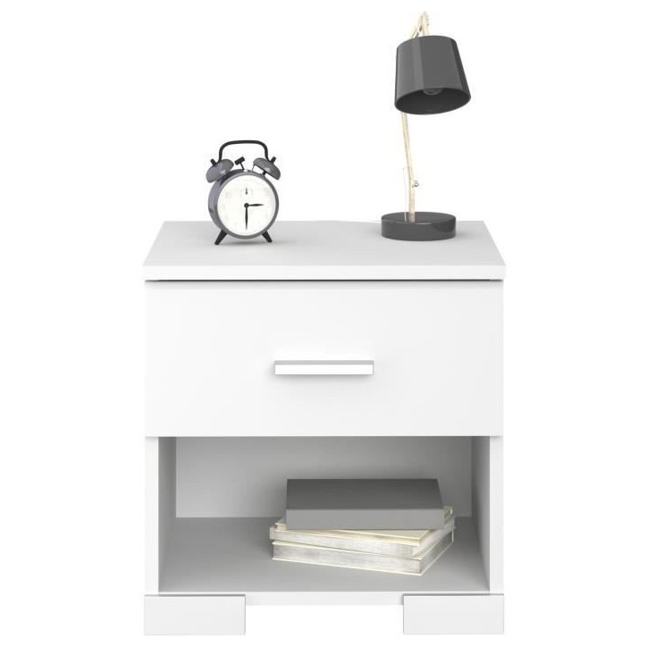 Chambre complete enfant 3 pieces ZODIAC - Lit + chevet + bureau - Décor blanc - PARISOT Chambre complete enfant 3 pieces ZODIAC - Lit + chevet + bureau - Décor blanc - PARISOT