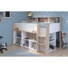 PARISOT Lit combiné enfant avec bureau rétractable - Décor blanc et