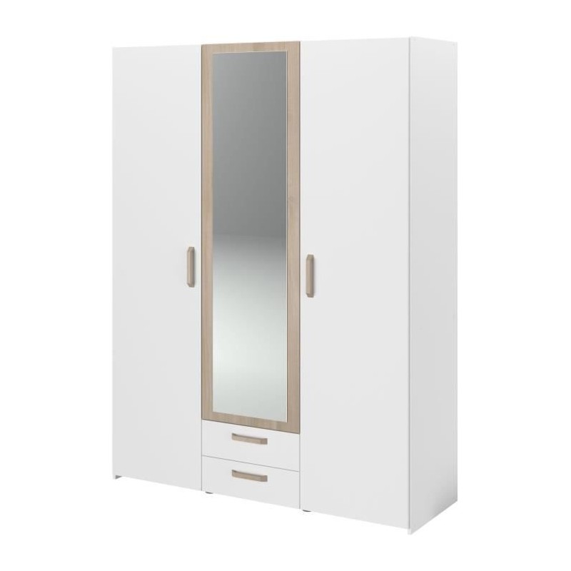 Armoire DREAM 3 portes - Panneau de particules - Miroir - Décor blanc Armoire DREAM 3 portes - Panneau de particules - Miroir - Décor blanc