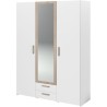 Armoire DREAM 3 portes - Panneau de particules - Miroir - Décor blanc