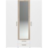 Armoire DREAM 3 portes - Panneau de particules - Miroir - Décor blanc