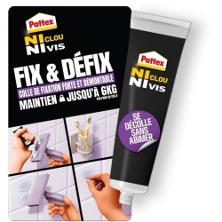 Colle Fixation - PATTEX - 2970856 - Ni clou ni vis - Fix & Défix - Tu