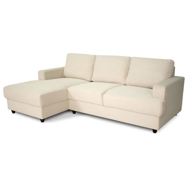 Canapé d'angle gauche 4 places - PAUL in cord - Tissu Beige - 216 x 141 x 79 cm - Fabriqué en Ukraine Canapé d'angle gauche 4 places - PAUL in cord - Tissu Beige - 216 x 141 x 79 cm - Fabriqué en Ukraine