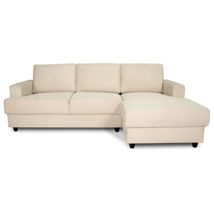 Canapé d'angle droit 4 places - PAUL in cord - Tissu Beige - 216 x 141 x 79 cm - Fabriqué en Ukraine Canapé d'angle droit 4 places - PAUL in cord - Tissu Beige - 216 x 141 x 79 cm - Fabriqué en Ukraine