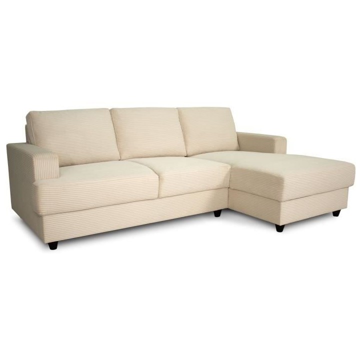 Canapé d'angle droit 4 places - PAUL in cord - Tissu Beige - 216 x 141 x 79 cm - Fabriqué en Ukraine Canapé d'angle droit 4 places - PAUL in cord - Tissu Beige - 216 x 141 x 79 cm - Fabriqué en Ukraine