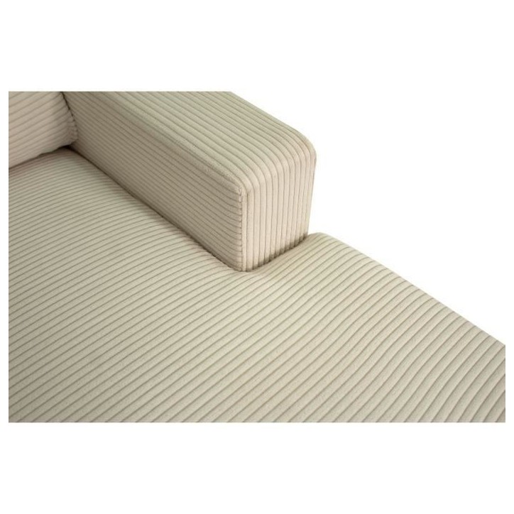 Canapé d'angle droit 4 places - PAUL in cord - Tissu Beige - 216 x 141 x 79 cm - Fabriqué en Ukraine Canapé d'angle droit 4 places - PAUL in cord - Tissu Beige - 216 x 141 x 79 cm - Fabriqué en Ukraine